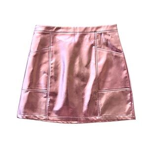 Art Class Girls Metallic Pink Aline Zip Back Closure Skirt Size XXL 16/18